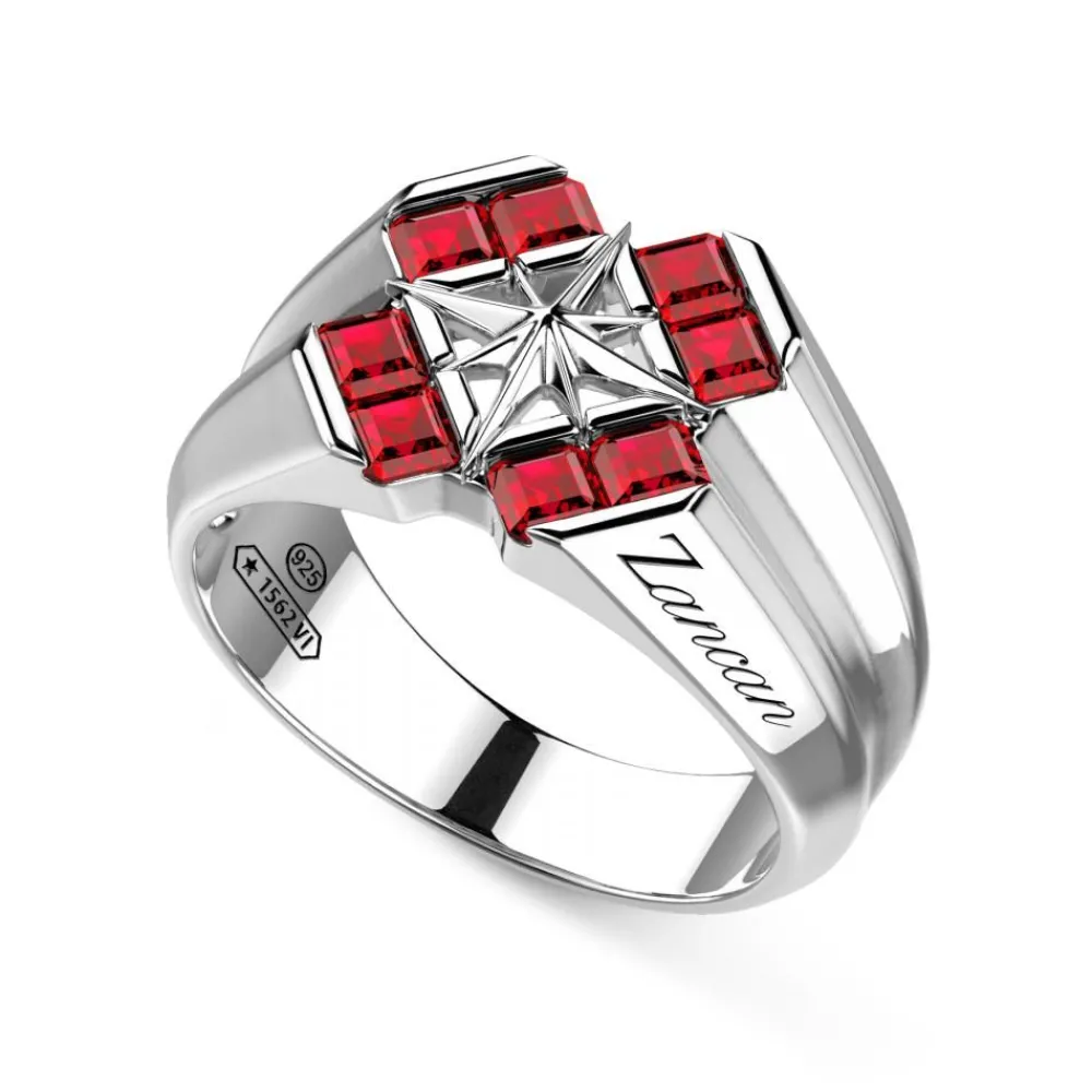 Online Bague Chevaliere Zancan En Argent Et Spinelles Naturels. Bagues