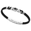 New Black Kevlar Bracelet With Central Tag With Black Spinels. Bracelets