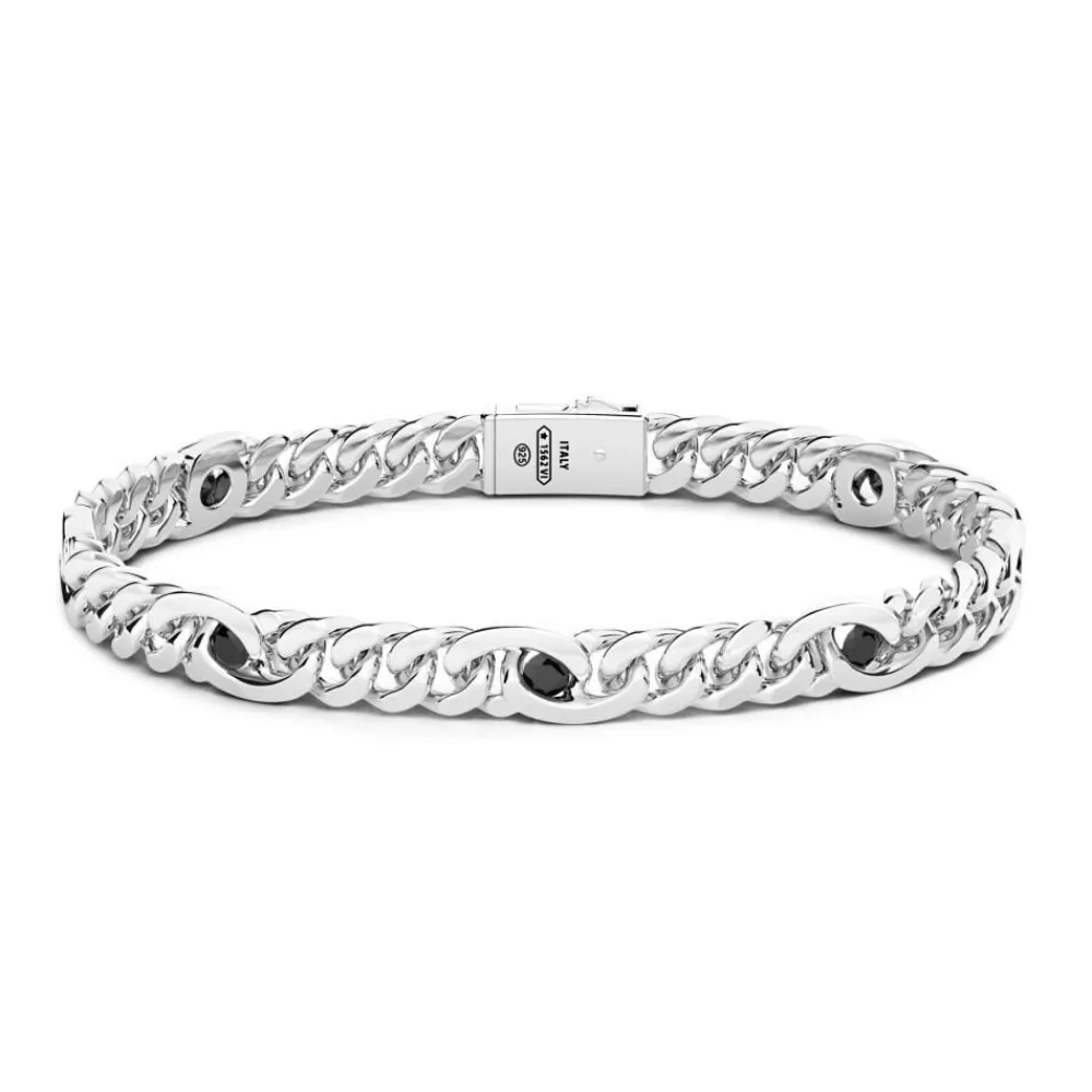 Discount Bracelet Maille Seule Zancan En Argent Avec Pierres Naturelles. Bracelets