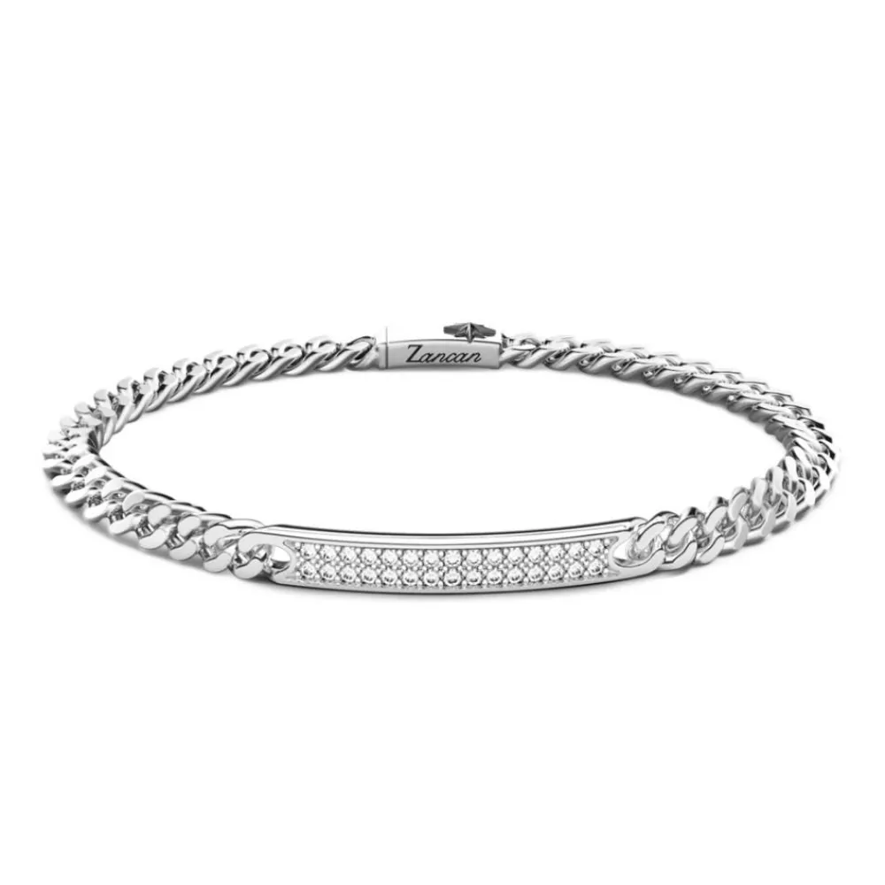 Store Bracelet Zancan En Argent Avec Plaque Et Pierres Naturelles. Bracelets