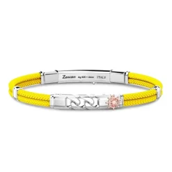 Fashion Bracelet Zancan En Kevlar Avec Maille Gourmette. Bracelets