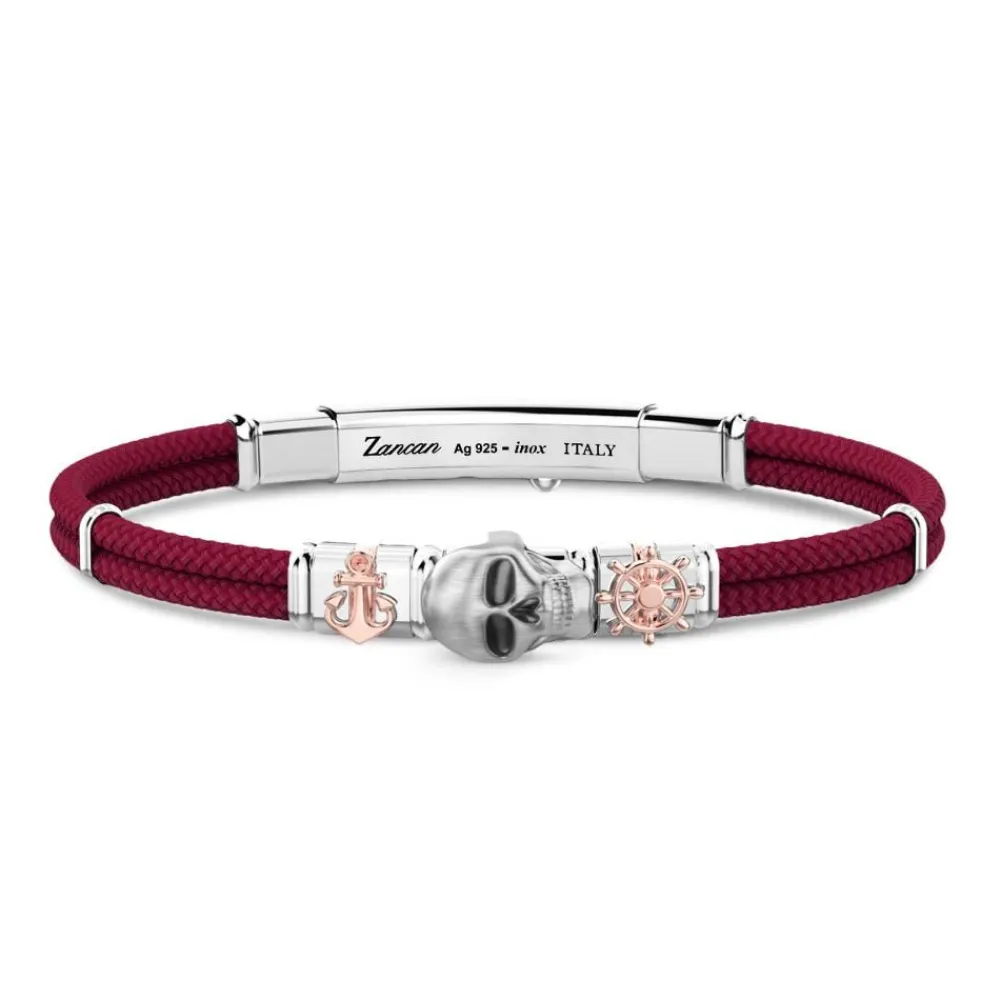 Discount Bracelet Zancan En Kevlar Avec Tete De Mort Et Elements Nautiques. Bracelets