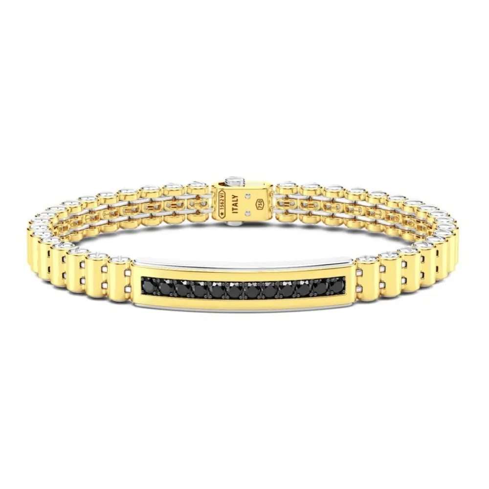 Store Bracelet Zancan En Or 18 Carats Et Diamants Noirs. Bracelets