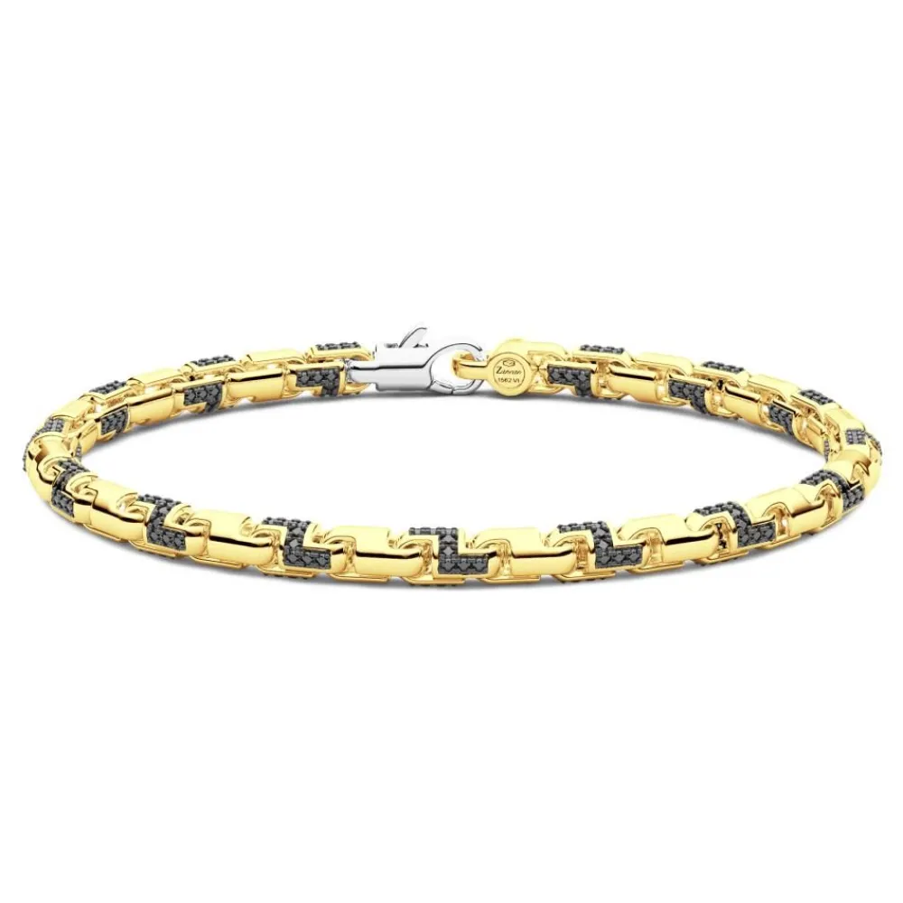 Best Bracelet Zancan En Or Jaune 18 Carats Et Diamants Noirs. Bracelets