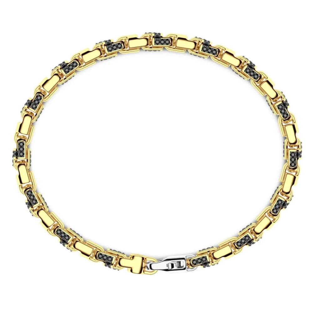 Best Bracelet Zancan En Or Jaune 18 Carats Et Diamants Noirs. Bracelets