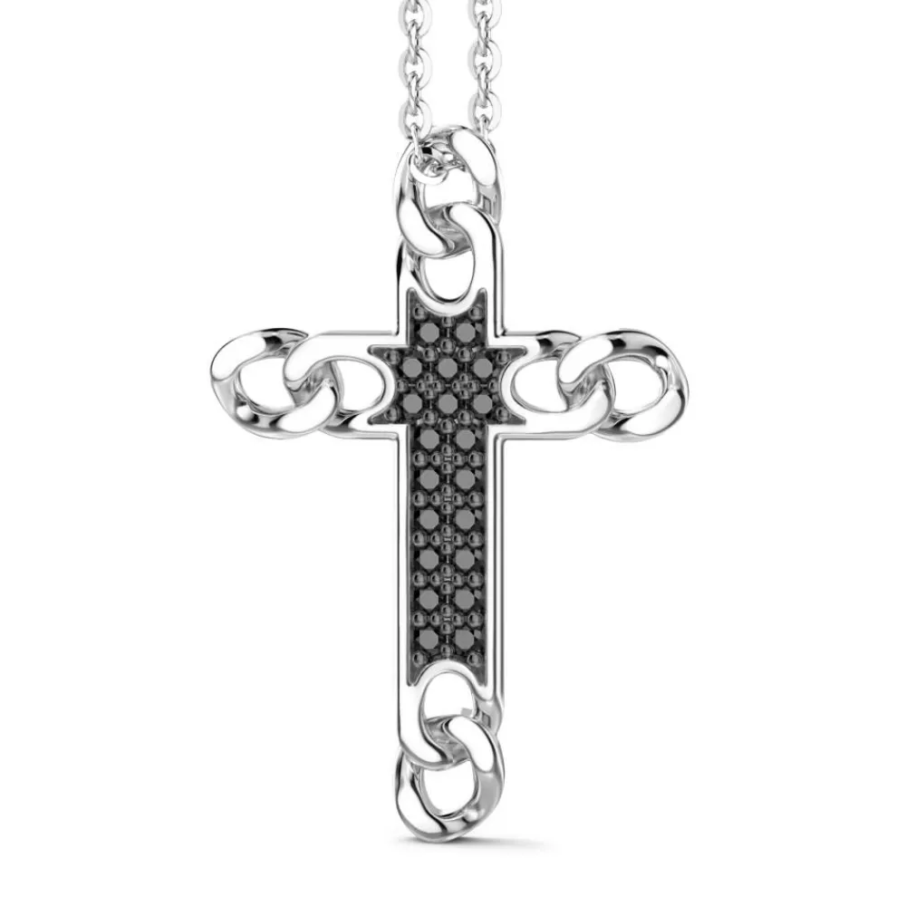 New Collier Zancan En Argent Avec Pendentif Croix Et Pierres Naturelles. Colliers