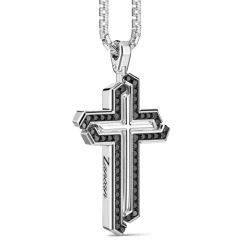 Discount Collier Zancan En Argent Avec Pendentif Croix Et Pierres. Colliers