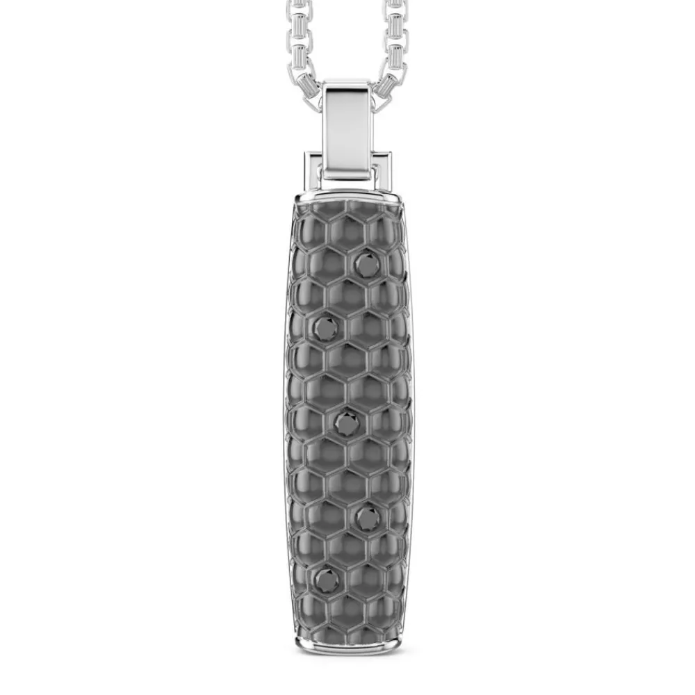 Hot Collier Zancan En Argent Avec Pendentif Baguette. Colliers