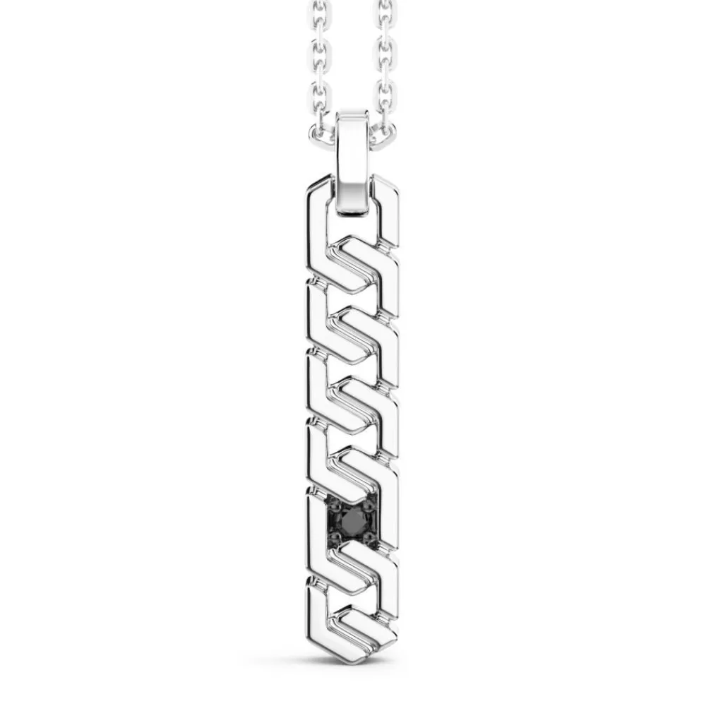Cheap Collier Zancan En Argent Avec Pendentif Plaque Verticale. Colliers