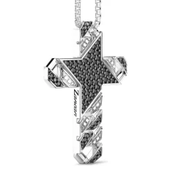Online Collier Zancan En Argent Avec Pendentif Croix Et Pierres. Colliers