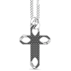 Sale Collier Zancan En Argent Avec Pendentif Croix Et Pierres. Colliers