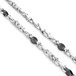 Hot Collier Zancan Maille Seule En Argent Et Ceramique. Colliers