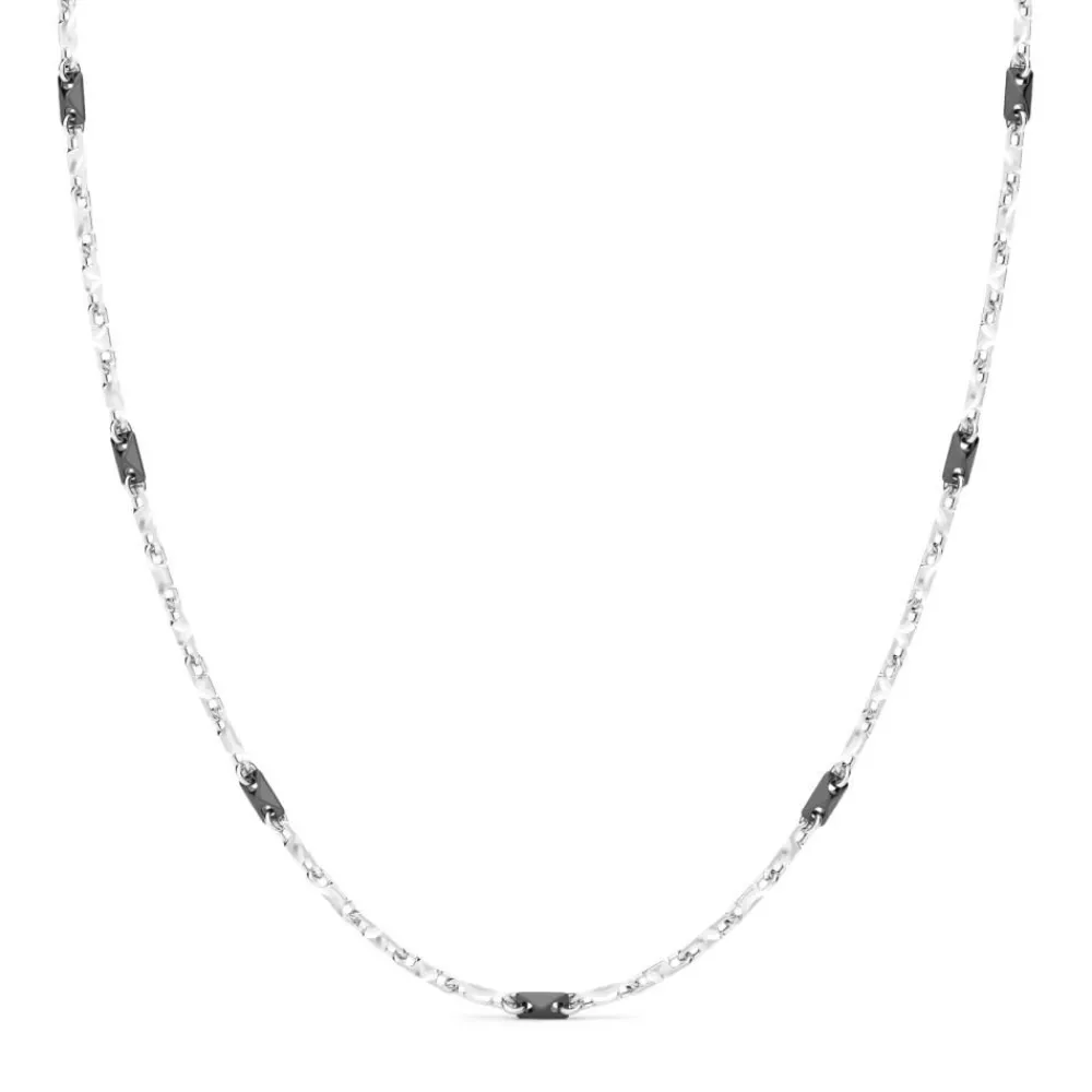 Cheap Collier Zancan Maille Seule En Argent Avec Details En Ceramique. Colliers