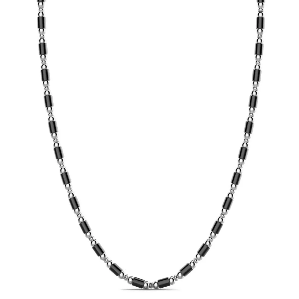 Fashion Collier Zancan Souple En Argent Avec Perles Et Elements Tubulaires. Colliers