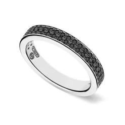 Store Silver And Black Stone Ring. Bagues