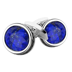 Shop Silver Cufflinks With Lapis Lazuli Boutons De Manchette