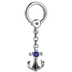 Shop Silver Keychain With Anchor Porte-clés