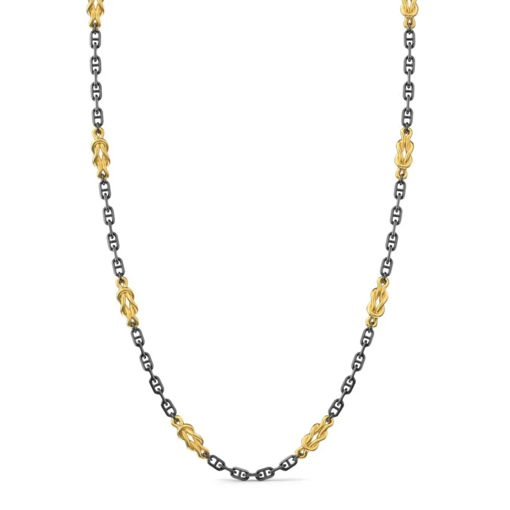 Discount Silver Necklace With Cross And Marine Knots. Colliers