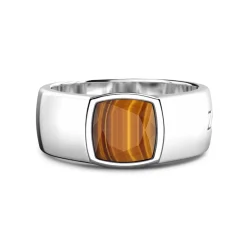 New Silver Ring With Tiger'S Eye Stone. Bagues