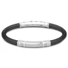 Clearance Zancan Black Silicone Bracelet With Silver Tag And Rose Gold Details. Bracelets