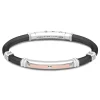 Best Sale Zancan Black Silicone Bracelet With Silver Tag And Rose Gold Details. Bracelets