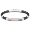 Clearance Zancan Black Silicone Bracelet With Silver Tag And Rose Gold And Black Stone Details. Bracelets