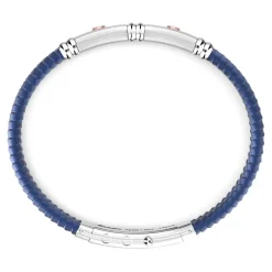 New Zancan Black Silicone Bracelet With Silver Tag And Rose Gold Details. Bracelets