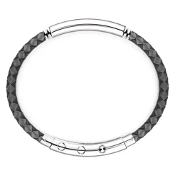 Flash Sale Zancan Black Silicone Bracelet With Silver Tag And Rose Gold Details. Bracelets