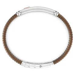 Cheap Zancan Black Silicone Bracelet With Silver Tag And Rose Gold Details. Bracelets