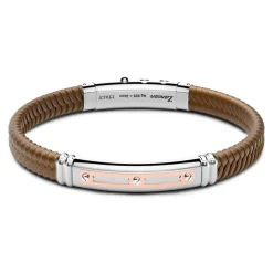 Best Zancan Black Silicone Bracelet With Silver Tag And Rose Gold Details. Bracelets