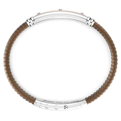 Best Zancan Black Silicone Bracelet With Silver Tag And Rose Gold Details. Bracelets