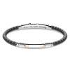 Hot Zancan Black Silicone Bracelet With Silver Tag And Rose Gold Details. Bracelets