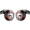Shop Zancan Black Steel Cufflinks With Wind Rose. Boutons De Manchette