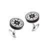 Outlet Zancan Black Steel Cufflinks With Wind Rose. Boutons De Manchette