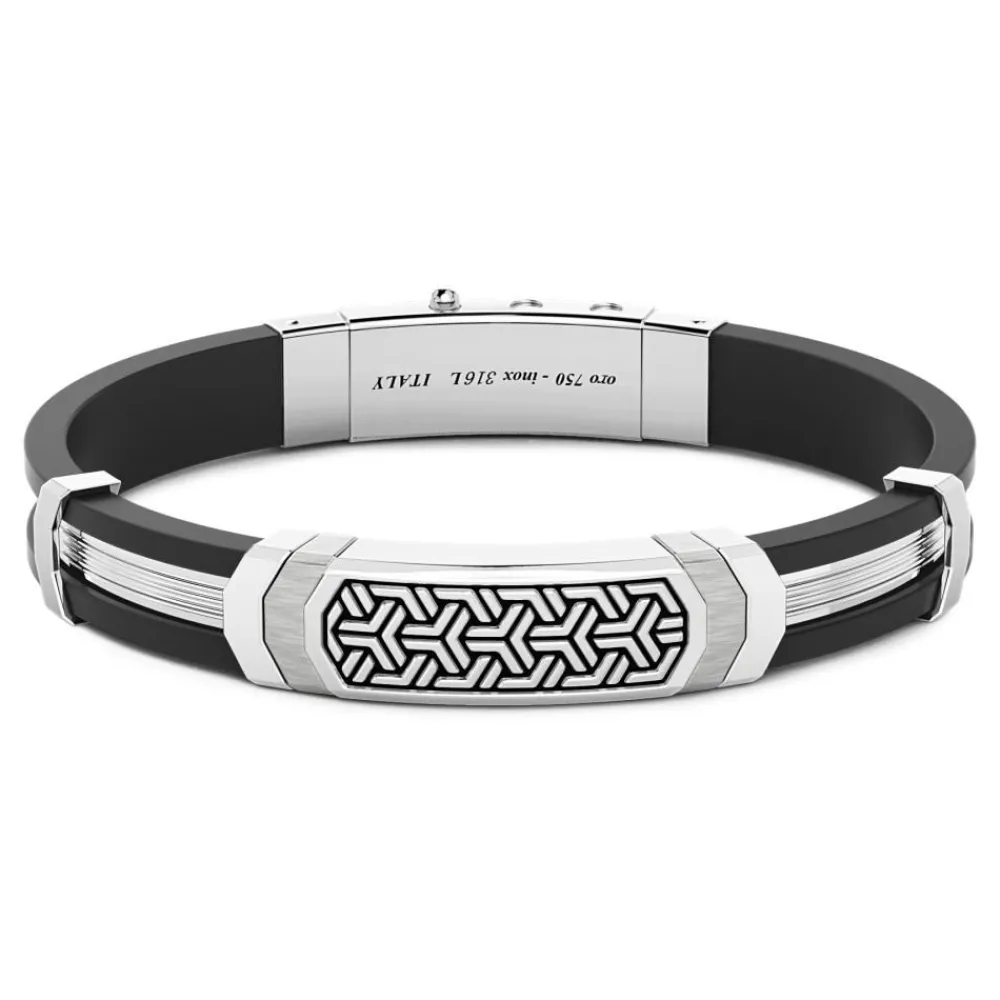 Fashion Zancan Bracelet Made From Silver And Black Silicone With Tag. Bracelets