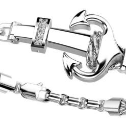 Best Zancan Bracelet With Silver Anchor And Stones. Bracelets