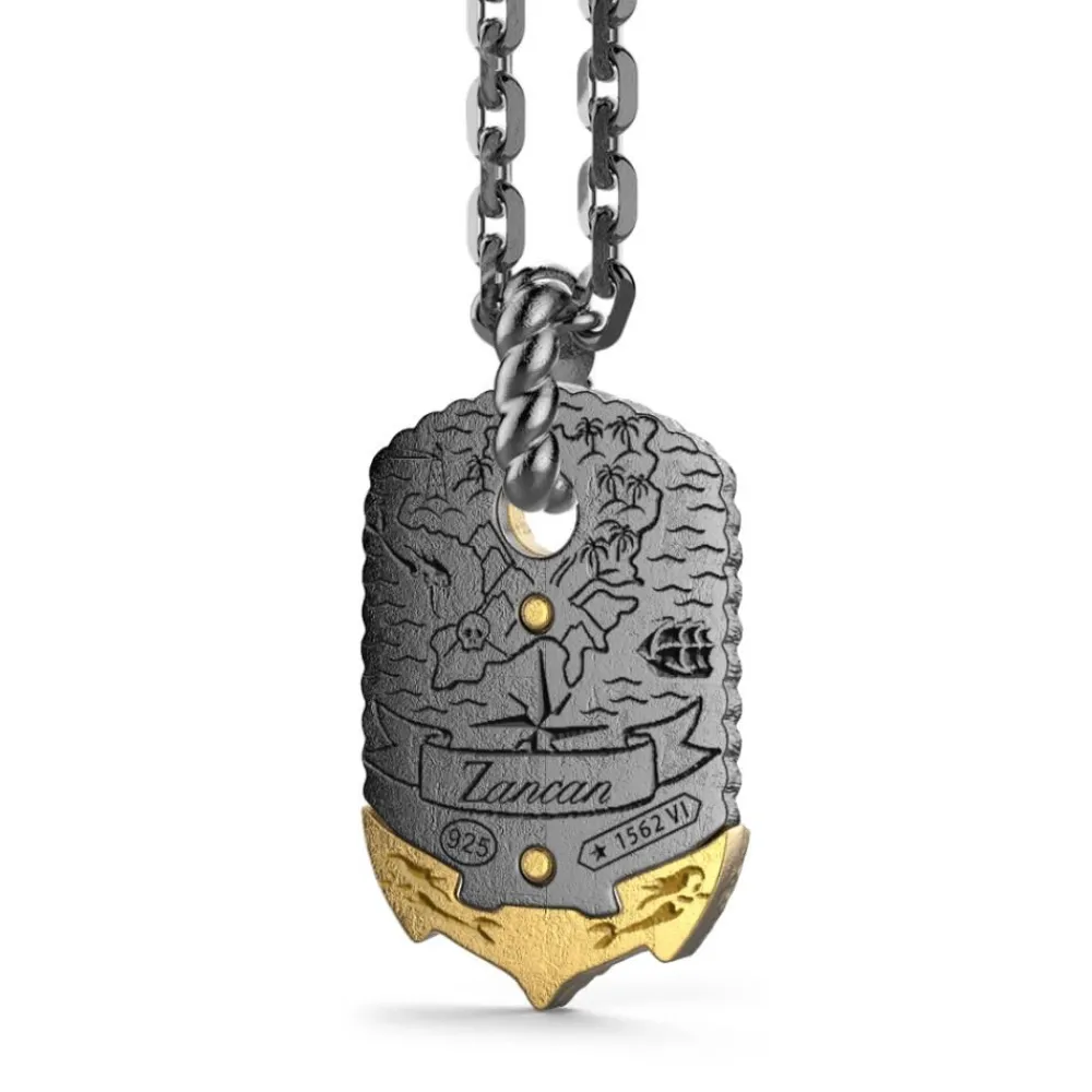 Store Zancan Burnished Silver Necklace With Anchor. Colliers