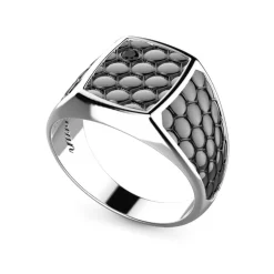Discount Zancan Burnished Silver Signet Ring. Bagues