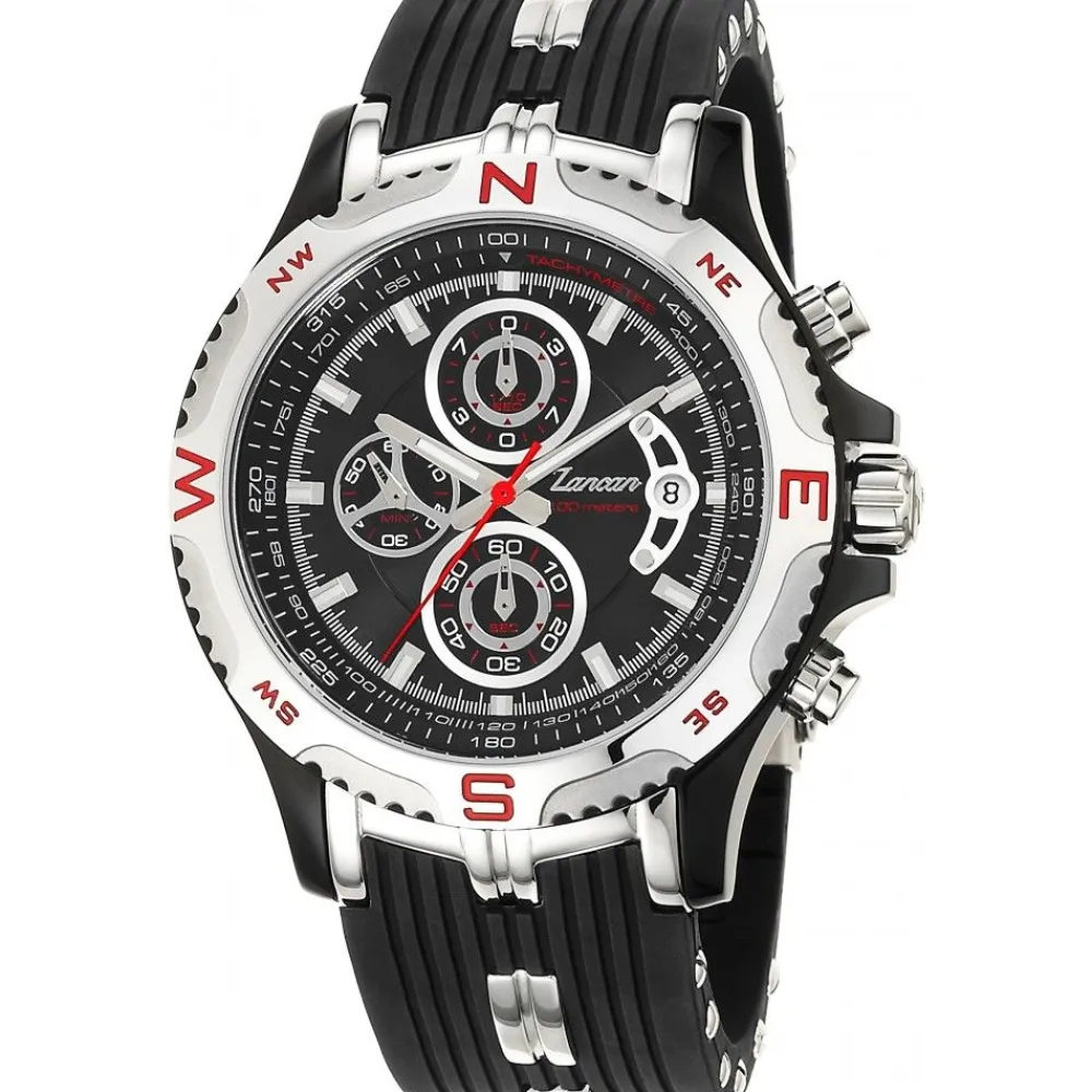 Outlet Zancan Chronograph Watch With Date Window And Silicone Strap. Superkompass