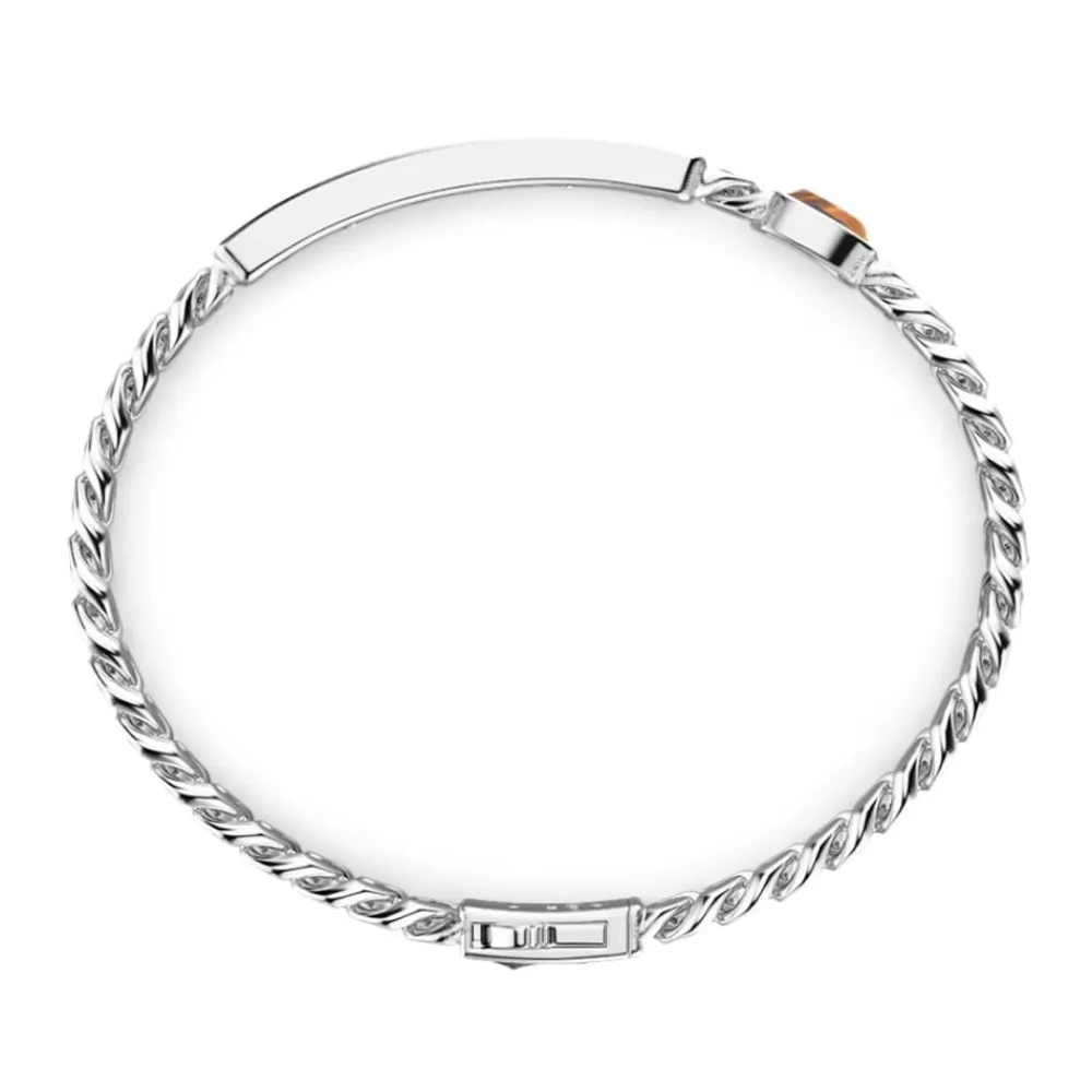 Flash Sale Zancan Curb Chain Bracelet With Tag And Tiger'S Eye. Bracelets