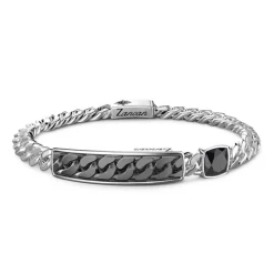 Cheap Zancan Curb Chain Bracelet With Tag And Black Stone. Bracelets
