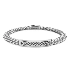 Best Zancan Curb Chain Silver Bracelet With Tag. Bracelets
