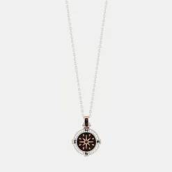 Clearance Zancan Gold Necklace With Wind Rose Pendant And Diamonds. Colliers