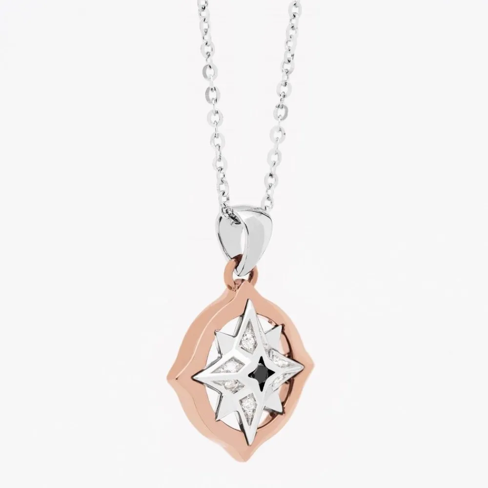 Fashion Zancan Gold Necklace With Wind Rose Pendant And Diamonds. Colliers