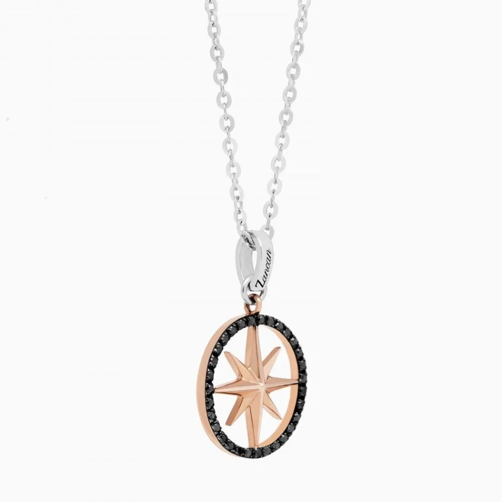 Fashion Zancan Gold Necklace With Wind Rose Pendant And Diamonds. Colliers