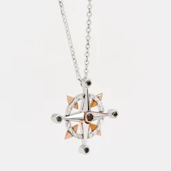 Online Zancan Gold Necklace With Wind Rose Pendant And Diamonds. Colliers