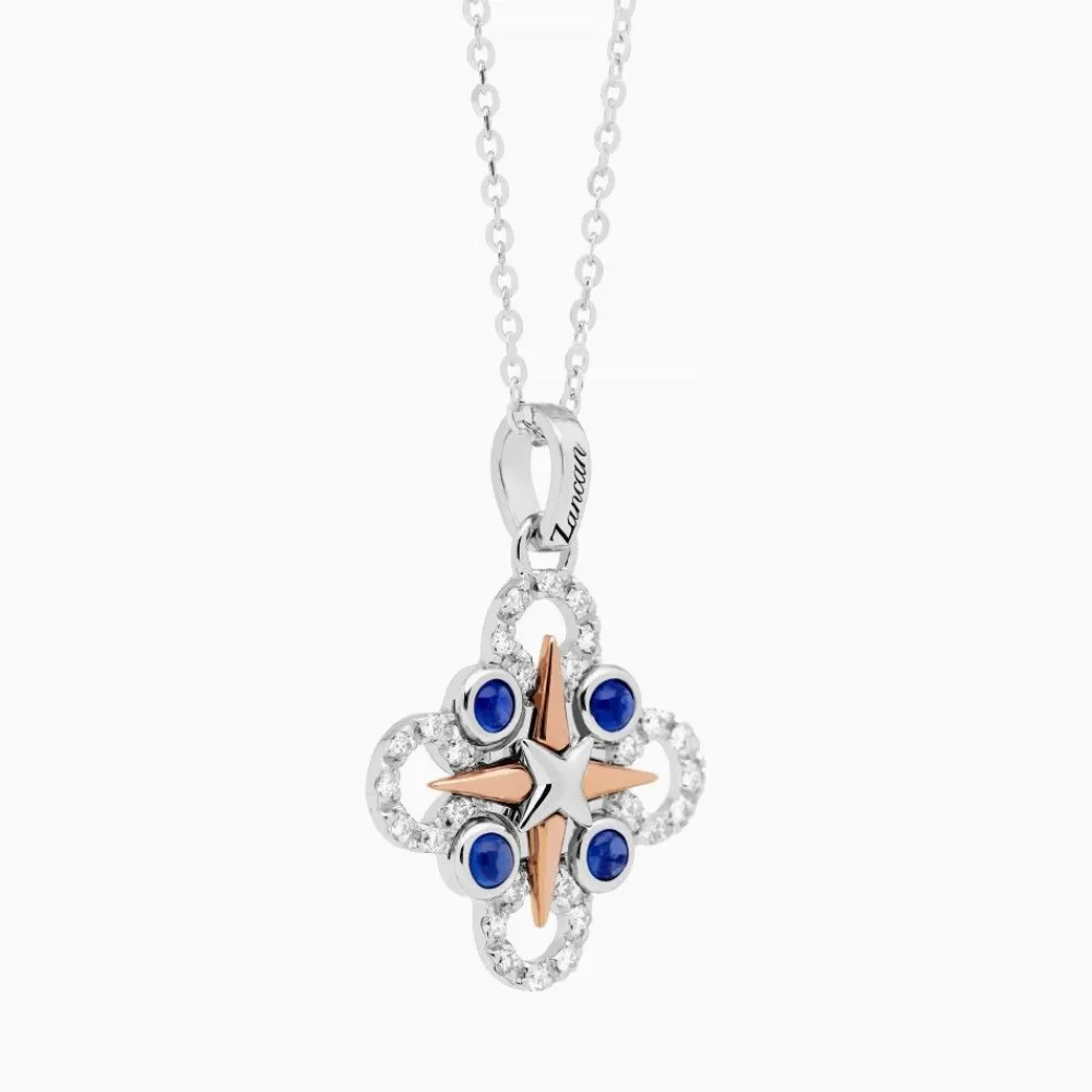 Fashion Zancan Gold Necklace With Wind Rose Pendant And Diamonds. Colliers