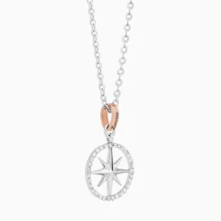 Clearance Zancan Gold Necklace With Wind Rose Pendant And Diamonds. Colliers