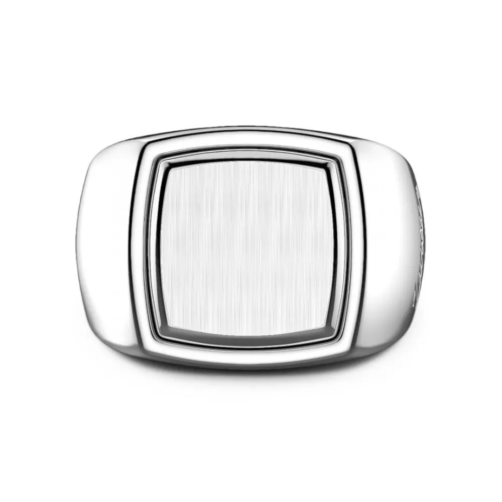 Store Zancan Hexagonal Silver Signet Ring. Bagues