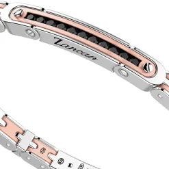 Cheap Zancan 18K Gold And Silver Bracelet With Tag And Black Stones. Bracelets
